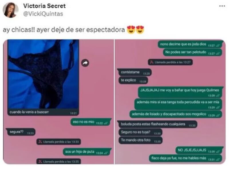 La chica rompió la relación con su novio por el mensaje