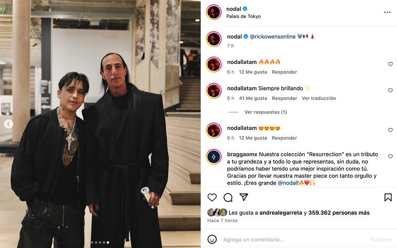 Christian Nodal y Rick Owens